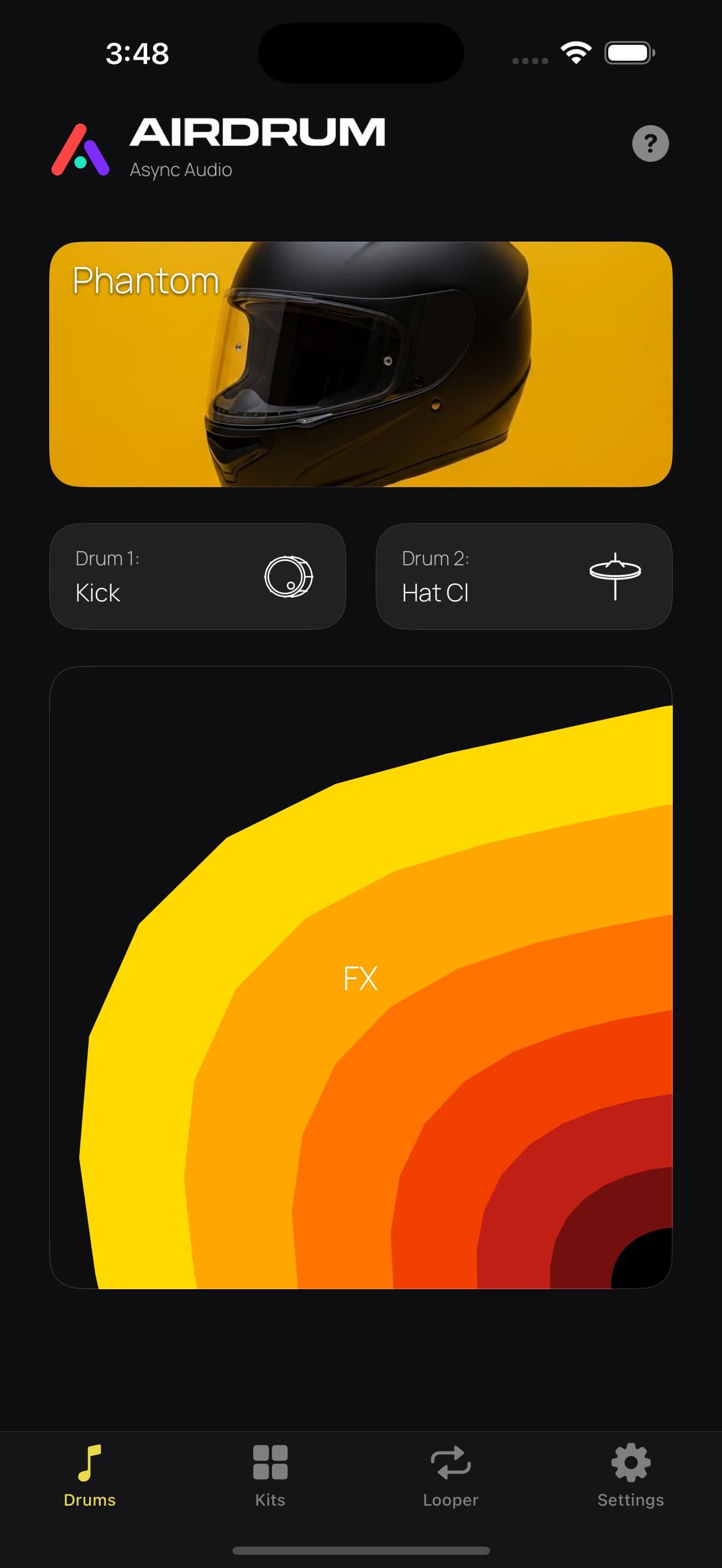 AirDrum app interface