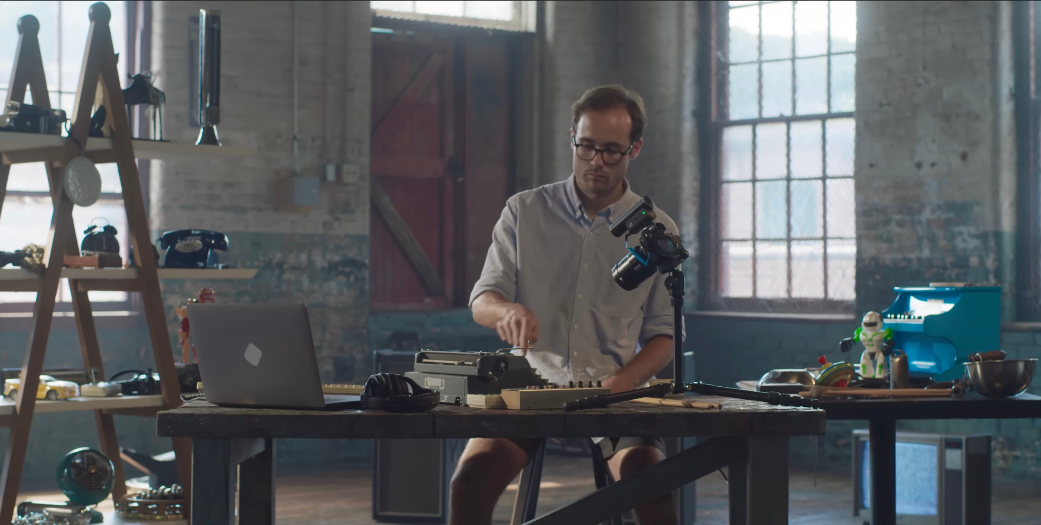 David Carls working on a Sennheiser audio project